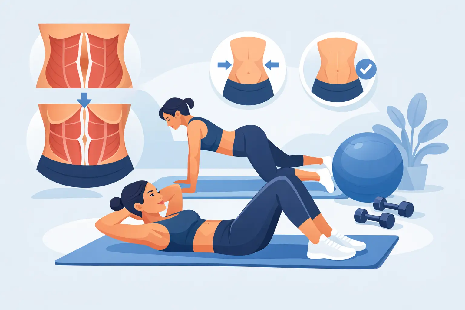 Kako zatvoriti dijastazu vežbama bez grešaka