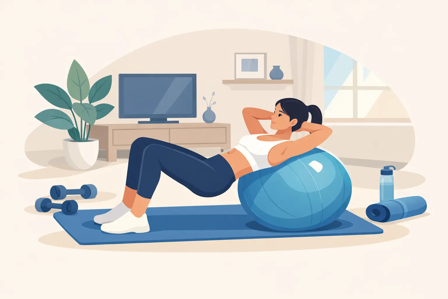 Trening sa pilates loptom kod kuće vodič