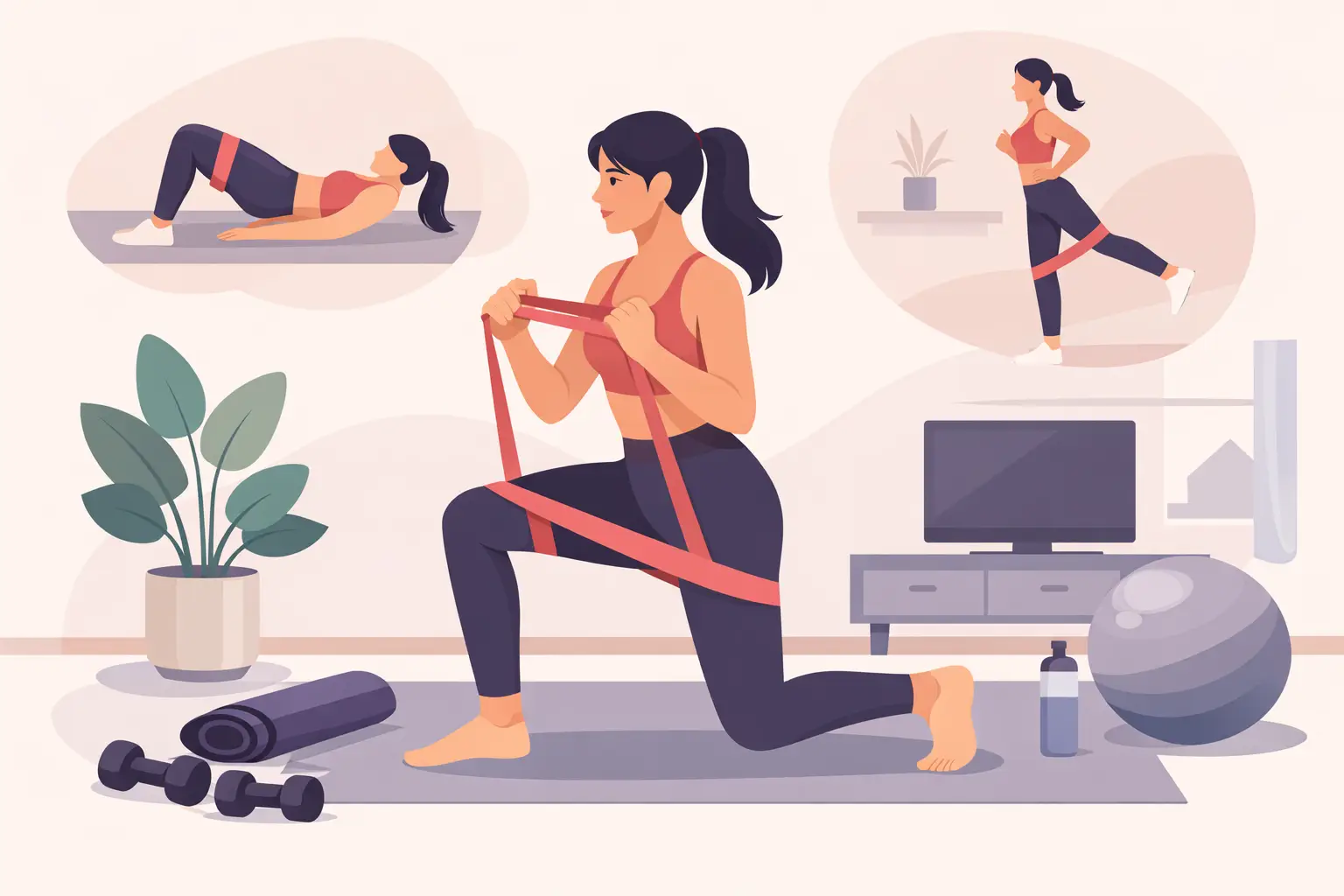 Vežbe sa elastičnom trakom za žene kod kuće